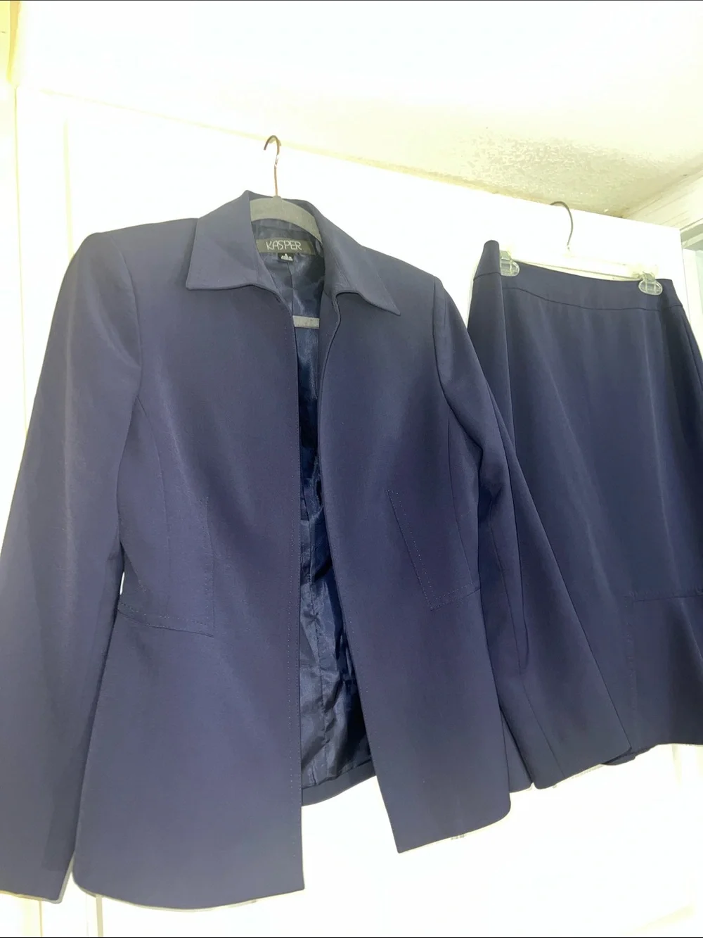 Kasper Women's Navy Blazer and Matching Skirt Set
